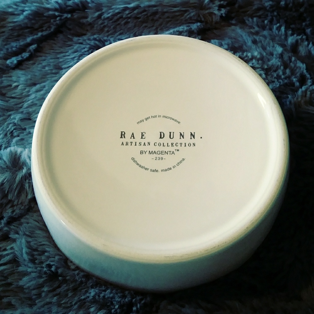 🆕Rae Dunn HTF Teal "YUM" Pet Food Dish😻 - Picture 2 of 2